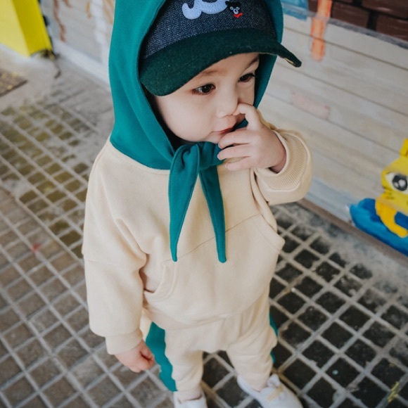 Contrast Color Hoodie 2SET - Picture 1 of 8